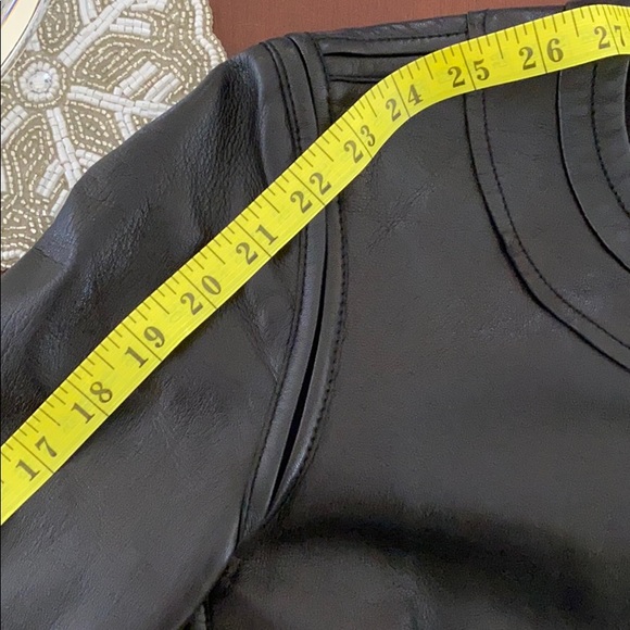 Diane von Furstenberg black leather jacket Sz 6 - Picture 6 of 8